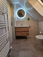 Duschbereich mit WC und Stauraum